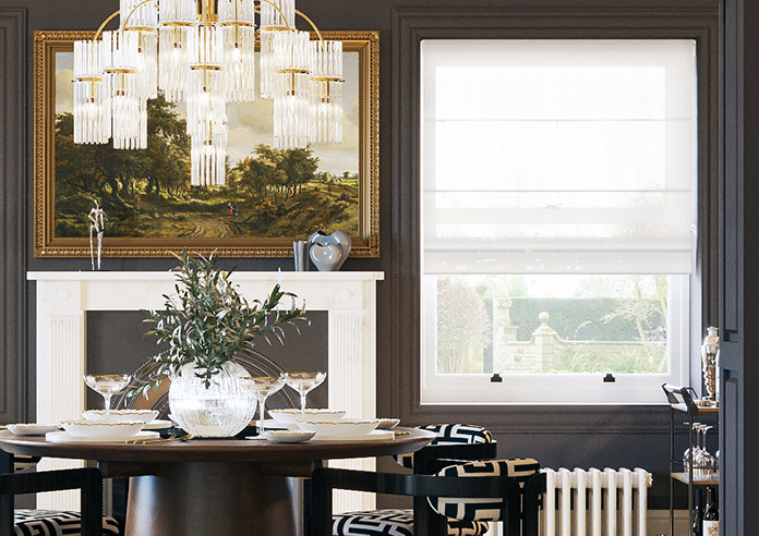 Casoria Voile, White Horizon - Roman Blind - Image 3